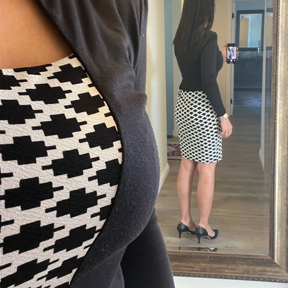 Black and White Geometric Skirt